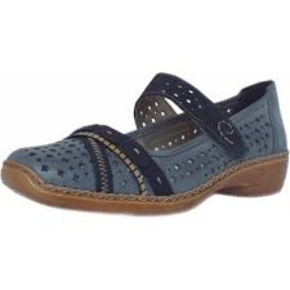 RIEKER Key West Mary-Jane Shoes Blue Size 41 - Picture 8 of 8